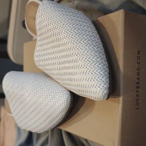 Lucky Brand White Mules Size 10